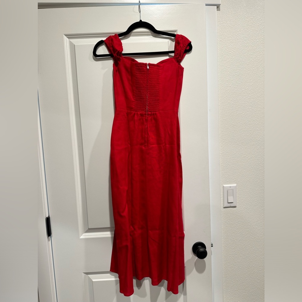 Reformation Bridgton off-the-shoulder Linen midi dress women - Picture 3 of 5